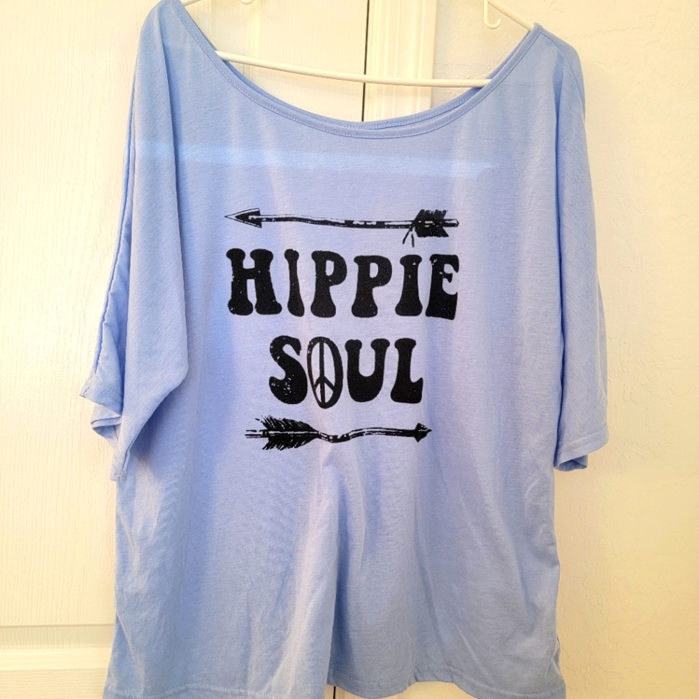 Light Blue Hippie Soul T-shirt - 4X